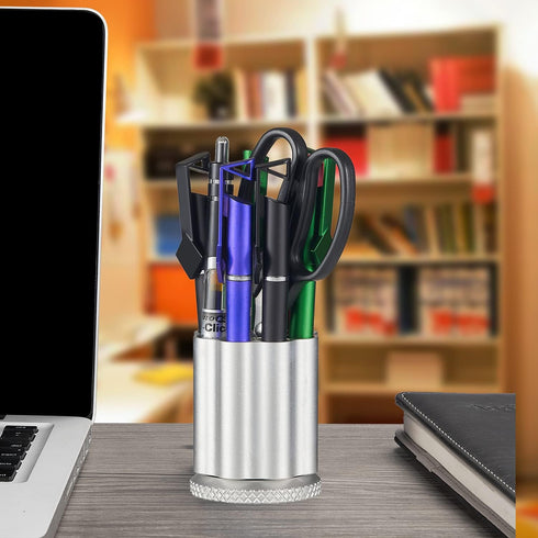Rotating Revolver Pen Holder, Gun Cylinder Pencil Holder for Stationery Supplies