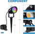 12W 120V 2 Pack SUNVIE RGB Spot Lights Outdoor LED Color Changing Landscape Lights with Remote Control RGBW Landscape