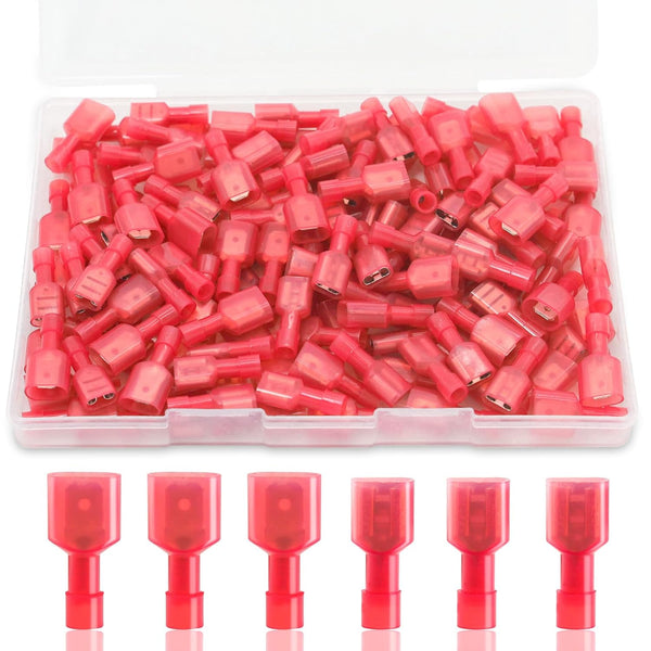 120PCS Spade Connectors Female and Male, 22-16 AWG Quick Disconnect Nylon Insulated Terminals for Electrical Connection