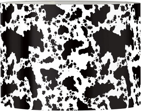 Yzaoxia Black Cow Print Lamp Shade Cowhide Lightweight Lampshade for Floor Lamps