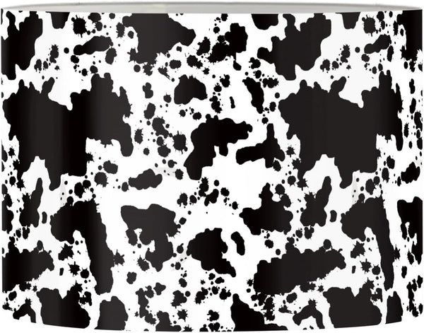 Yzaoxia Black Cow Print Lamp Shade Cowhide Lightweight Lampshade for Floor Lamps
