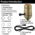 4-Stage E26 Settings, 10ft Lamp Holder Replacement Kit, Threaded Base, Turn Knob for Strong/Medium/Weak/Off Light