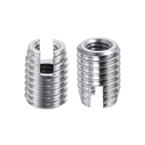 uxcell Self Tapping Threaded Inserts, M6 M10x14mm Carbon Steel Repairing Nuts, 10pcs