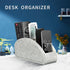 Remote Control Holder - Leather Desk Organizer for Living Room, Bedside Storage for Remotes and Supplies