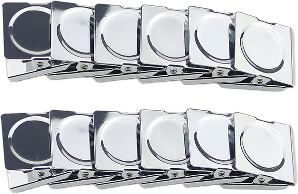 Ogrmar Metal Clip - 1.2" Refrigerator Whiteboard Wall Magnetic Memo Clip, 12 Pack