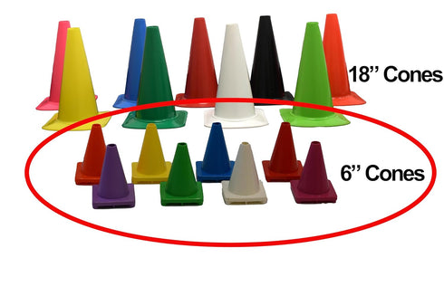 Cortina Sport Cone, Polyethylene, 6" Height, Red, 03-500-34-11