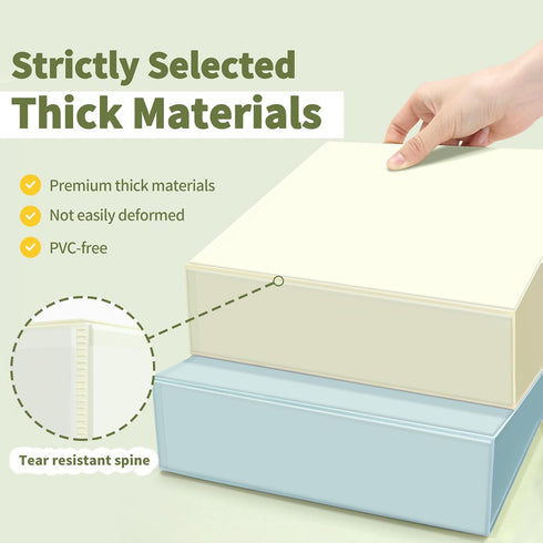 SUNEE 3 Ring Binder 3 Inch, 4 Pack Clear View PVC-Free Binder for School or Office Supplies, Neutral Aesthetic