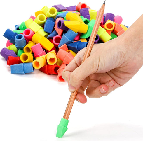 Nicunom 600 Pack Pencil Eraser Caps, 10 Colors Bulk Pencil Top Erasers for School Supplies