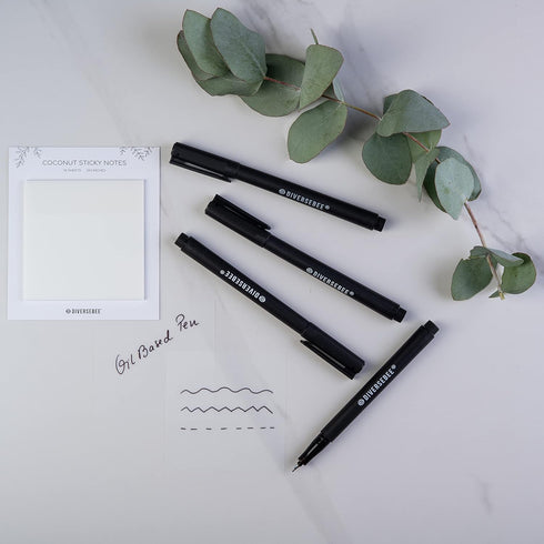 DIVERSEBEE Fine Tip Permanent Pens, 4 Pack Quick Dry Markers, Transparent Sticky Notes Writing Pens for Office Supplies