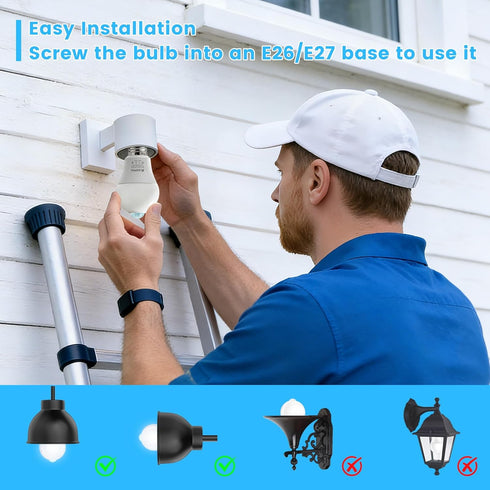 Bulbs 13W 1100LM 5000K A19 E26 Lightbulb 100W 2 Pack Motion Sensor LED with Auto Dusk/Dawn, Daylight, Smart PIR Sensor