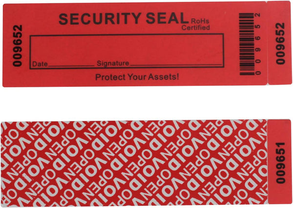 TamperSeals Group - 50pcs Total Transfer Tamper Evident Security Warranty Void Stickers/Labels/Seals (Red, Large 35 x