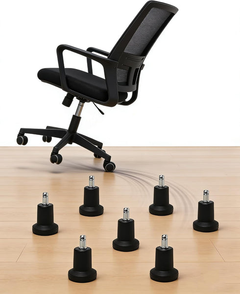Huanyuedouer 5PCS 2.5" High Profile Bell Glides Replacement Office Desk Chair or Stool Swivel Caster Wheels to Fixed