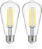 FLSNT Dusk to Dawn Outdoor Sensor ST19 LED Edison Bulb, 5000K Daylight, 7W (60W Equivalent), 800LM, E26 Base, 2 Pack