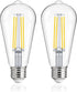 FLSNT Dusk to Dawn Outdoor Sensor ST19 LED Edison Bulb, 5000K Daylight, 7W (60W Equivalent), 800LM, E26 Base, 2 Pack