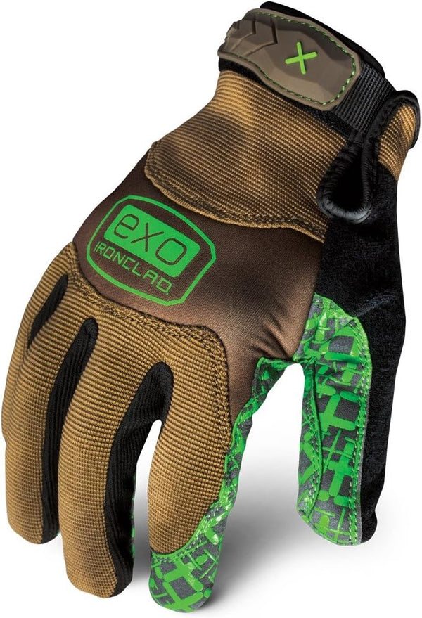 Ironclad EXO2-PGG-04-L Project Grip Gloves, Large, Brown & Green