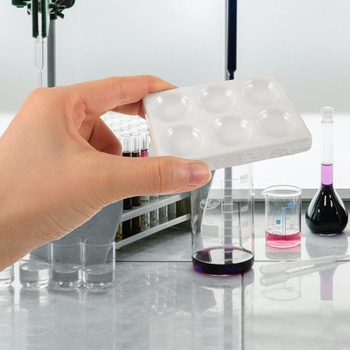 ULTECHNOVO 5 Pcs Ceramic Reaction Plate - Laboratory Tools Chemistry Lab Spot Plate, Depressions Spot Plate, Teaching