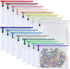 Oaimyy 16Pcs Mesh Zipper Pouch Document Folders, Plastic Zip File Bags for School Office Supplies, Travel Organizing