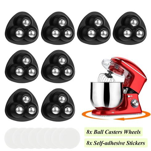 Wopanxye 8 Pack 360 Self Adhesive Castor Wheels, Small Ball Casters Wheel, Swivel Mini Roller Stick-on Pulley Sticky