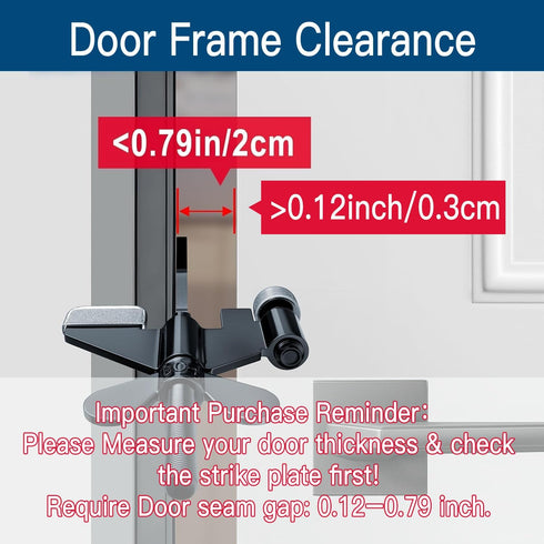 2 Pack Adjustable Portable Door Lock, Hotel Door Locks for Travelers Security, Prevent Unauthorized Entry, Door