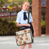 Krafig 3 Cookies Milk Pattern Cute Zipper Binder Bag Ring with Handle Shoulder Strap, Binder File Organizer Bag Storage