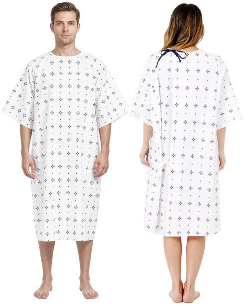 6 Pack 2XL, Pack 6, Utopia Care Unisex Hospital Gowns, Patient Gowns for Women and Men with Back Tie, Comfortably Fits