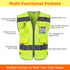 TCCFCCT High Visibility Vest, 9 Pockets Hi Vis Reflective Safety Vest for Men Women, Construction Vest Meets ANSI/ISEA