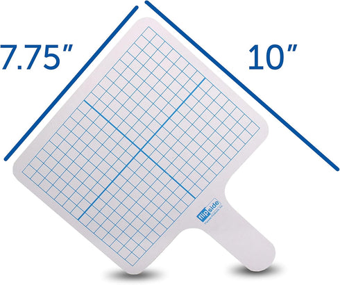 Flipside Products Rectangular Graph Dry Erase Answer Paddles, Double-Sided Handheld Whiteboard, Pack of 12
