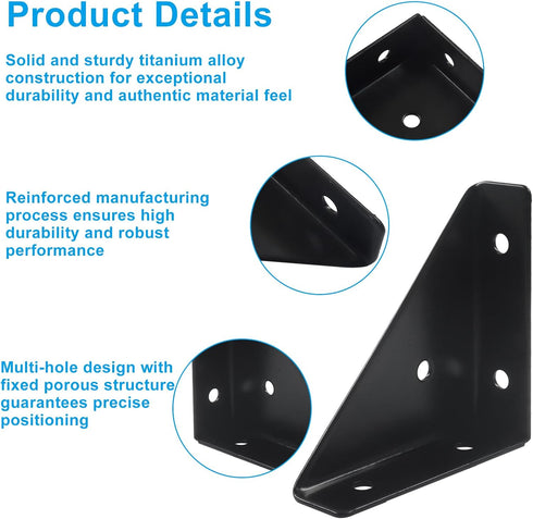 BokWin 8 Pack 66mm 66mm 90 Metal Triangle Corner Shelf BracketsCorner Brace Brackets x Angle Braces for Tables