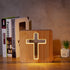 3D Lampeez Jesus Cross Wooden Lamp Novelty Night Light Illusion lamp for Kids, Kids Decoration Lamp USB Power Bedroom