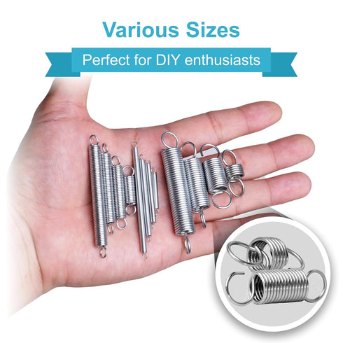 SciWil 99PCS 12 Set Extension Spring Assortment Kit, Sizes Small Tension Springs with Dual Hook Ends, Galvanized Spring