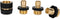 Camco Quick Hose Disconnect, 5/8" Brass and Steel, 1 Female & 3 Male Fittings, 4 Count, Automatic Shut-Off (20136)