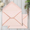Whaline 50Pcs Blush Pink Invitation Envelopes with Rose Gold Border, V-Flap Gift Card Sleeves for Mailing, 7.3x5.3 Inch