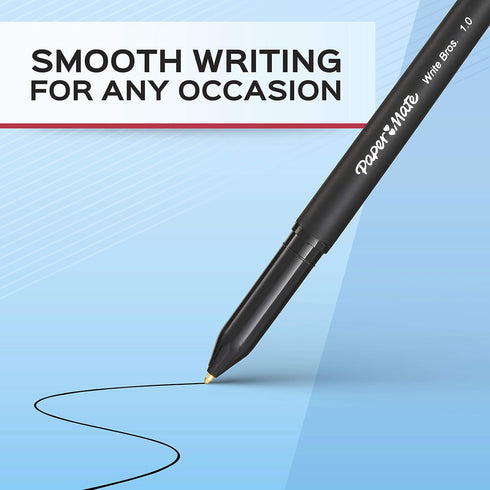 Paper Mate Ballpoint Pens, Write Bros. Blue Ink Pens, Medium Point (1.0mm), 120 Count by Paper Mate