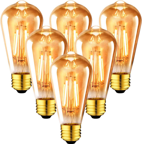 ANWIO Vintage Edison Light Bulb, ST21 LED Filament, 5W (40W Equivalent), 2500K Warm White, 6 Pack