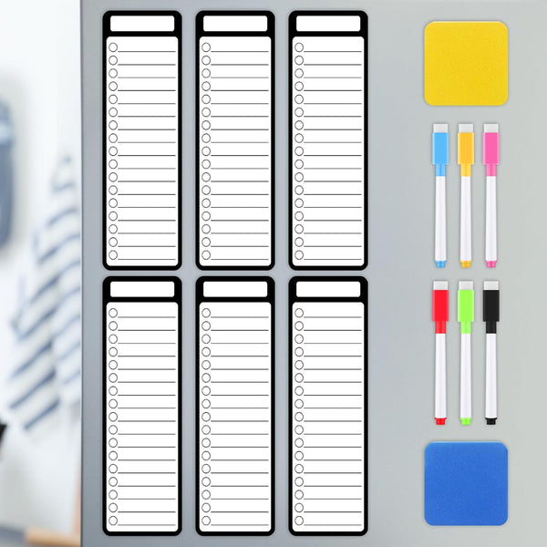 Set of 20 Magnetic Dry Erase Boards, 11.8 x 3.94'', Magnetic Notepads with Erasable Pen for Fridge