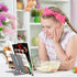 Mini Book Stand Book Holder: Adjustable Metal Desk Cookbook Holder for Reading Hands-Free, Portable (Grey)