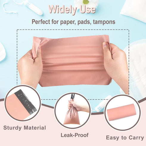 100 10.6 5.9 Inch PCS Sanitary Napkin Disposal Bags, Feminine Hygiene Disposal Bags for Tampons and Pads, Block Odors