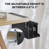 Desk Side Storage Organizer, 2 Tier Under Desk Laptop Holder, Clamp on Desk Shelf, Black