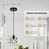 Becvaaoo 1-Light E26 Bulbs Hanging Pendant Light Fixture, Black Pendant Lights Kitchen Island, Farmhouse Pendant