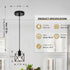 Becvaaoo 1-Light E26 Bulbs 3 Packs Hanging Pendant Light Fixture, Black Pendant Lights Kitchen Island, Farmhouse