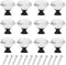 YourGift 12 Pack Diamond Shaped Crystal Glass Drawer Knobs, 30mm Cabinet Pull Handles, Black