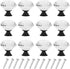 YourGift 12 Pack Diamond Shaped Crystal Glass Drawer Knobs, 30mm Cabinet Pull Handles, Black
