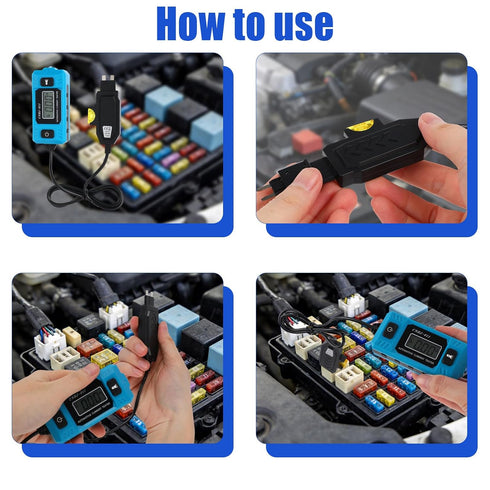 BTFO 20A 48V Automotive Circuit Fault Probe Tester, High-Precision Current Tester & Fuse Checker with Blue Backlit LCD