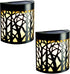 DenicMic (2 Pack) Solar Wall Lights Outdoor Wall Sconce Fence Lighting for Patio Front Door Yard Deck Stair Led Forest