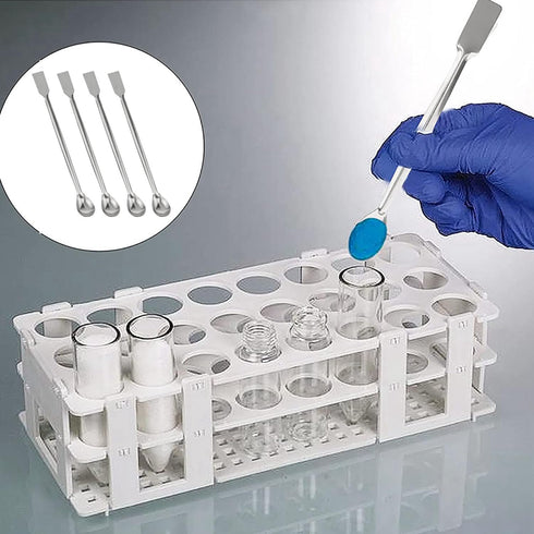 8PCS Stainless Steel Double End Reagent Sampling Spoons, 2 in 1 Lab Mixing Spoons