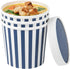 Restaurantware Bio Tek 12 Ounce Soup Containers, 25 Durable Disposable Blue and White Paper Soup Bowls