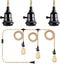 Yilliaw 27FT 3 Light Plug in Pendant Lights with Switch & Hemp Rope - Industrial Hanging Light Kit with E26 Socket