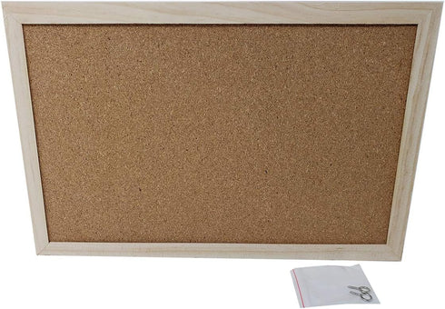 Mini Cork Bulletin Board Wood Framed 12 x 8 Inch for Home, Office or Dorm