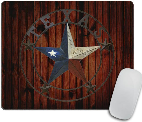 Western Texas Star Office Mouse Pad, Non-Slip Rubber Rectangle for Gaming