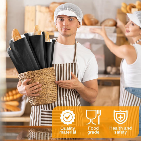 150 Packaging 4.5 2.5 16 Inches(Black) Yahenda Pieces Paper Bread Bag French Breads Storage Bags Disposable Homemade